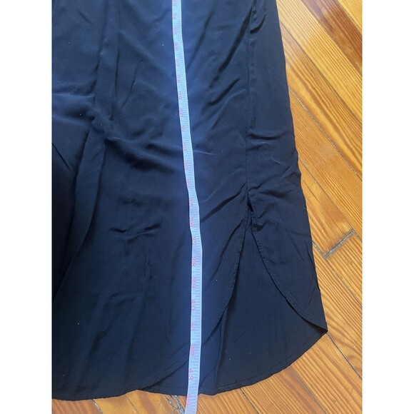 Ann Taylor LOFT Solid Loose Oversized T-Shirt Button Shirt Midi Dress Black - Picture 11 of 13